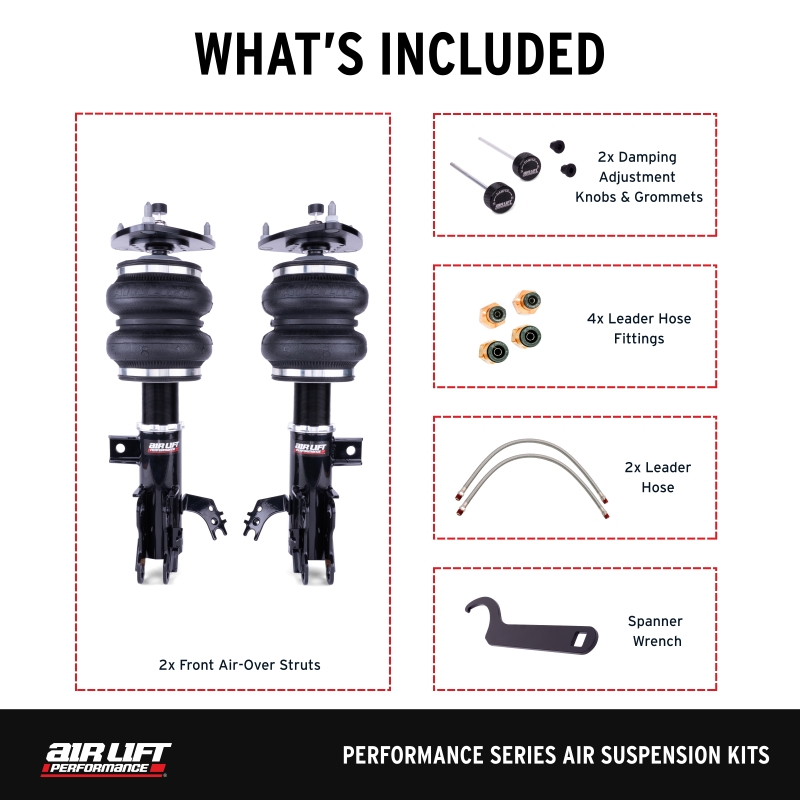 Toyota Camry Air Suspension Kit - Front - Air Lift - Double-bellows Progressive Rate - `18-`25